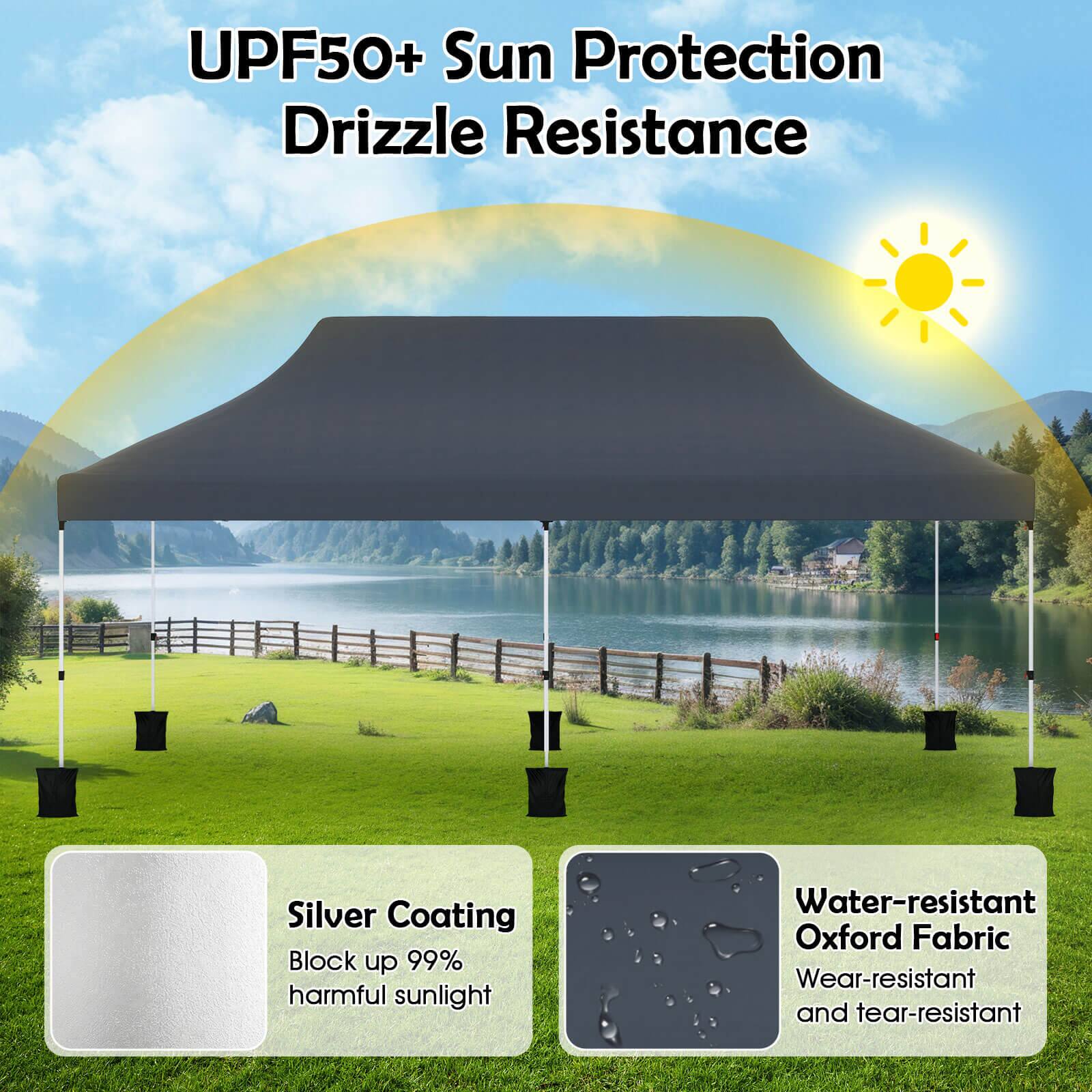 UPF50+ Sun Protection Drizzle Resistance

Silver Coating
Block up 99% harmful sunlight

Water-resistant Oxford Fabric
Wear-resistant and tear-resistant
