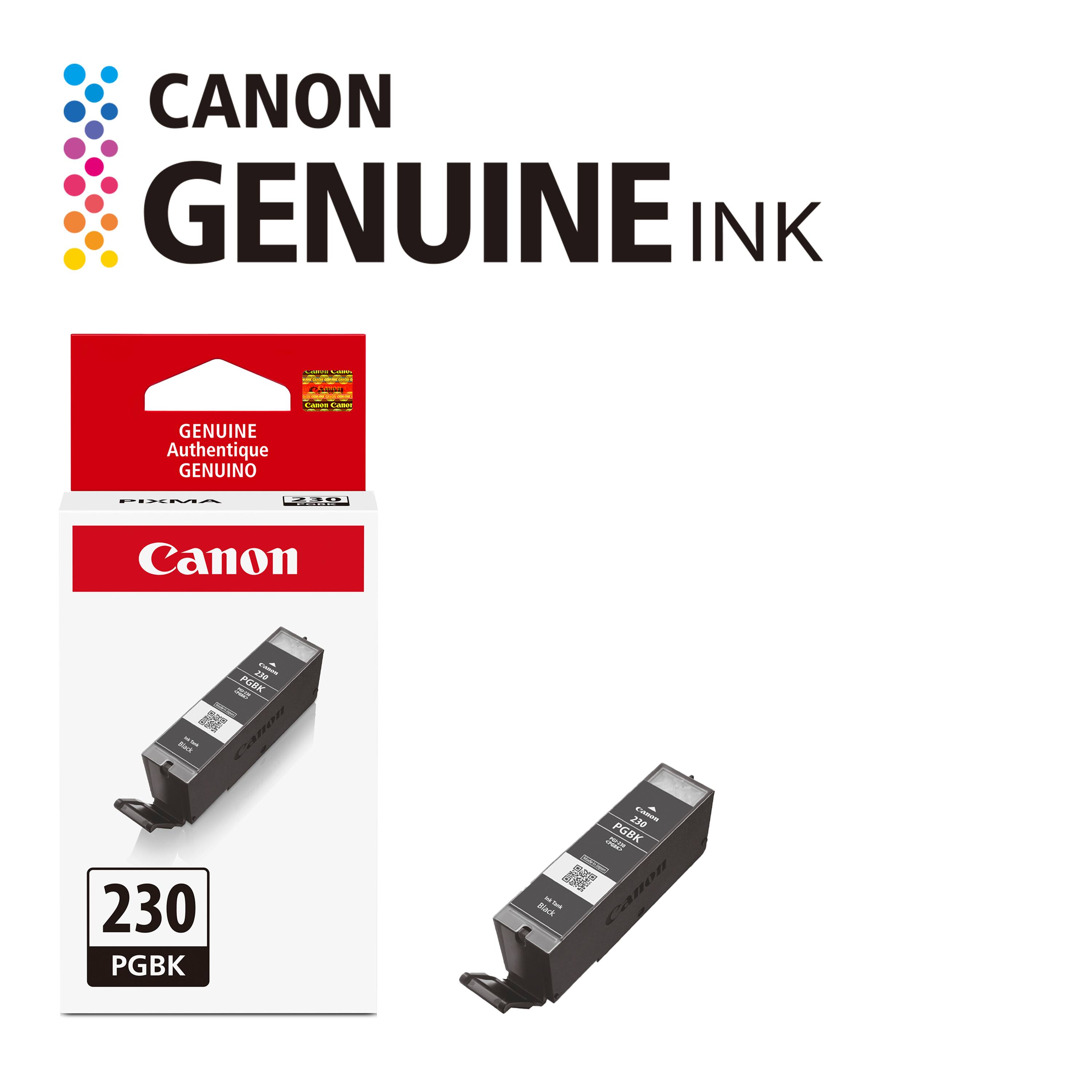 CANON GENUINE INK

Canon Canot
GENUINE Authentique GENUINO
PIXMA
230 POLICE
Canon
230 - PGBK Black Canon 230 PGBK
HA Taxik Black
230 CADON KEEPS PGBK Canon