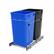 Front. Rev-A-Shelf - Rev-A-Shelf Double Pullout Trash Can 27 qt. for Kitchen, RV-15KD-2218C-S - Blue/Black.