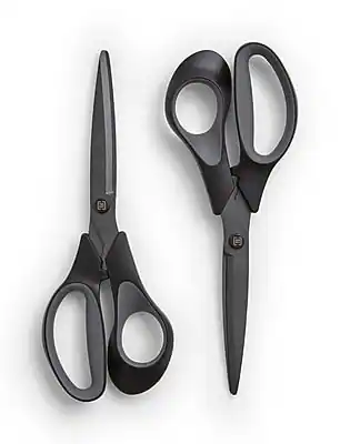 Front. TRU RED - TRU RED™ 8" Non-Stick Titanium Coated Scissors, Straight Handle, 2/Pack (TR55014) - Black.