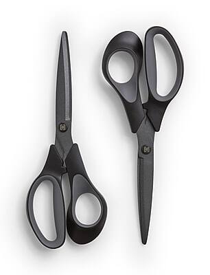TRU RED - TRU RED™ 8" Non-Stick Titanium Coated Scissors, Straight Handle, 2/Pack (TR55014) - Black
