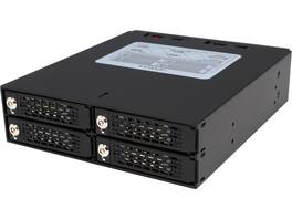 Icy Dock - Full Metal 4 x 2.5 SATA/SAS HDD & SDD Hot Swap Backplane Cage for 5.25 Drive Bay - ToughArmor MB994SK-1B