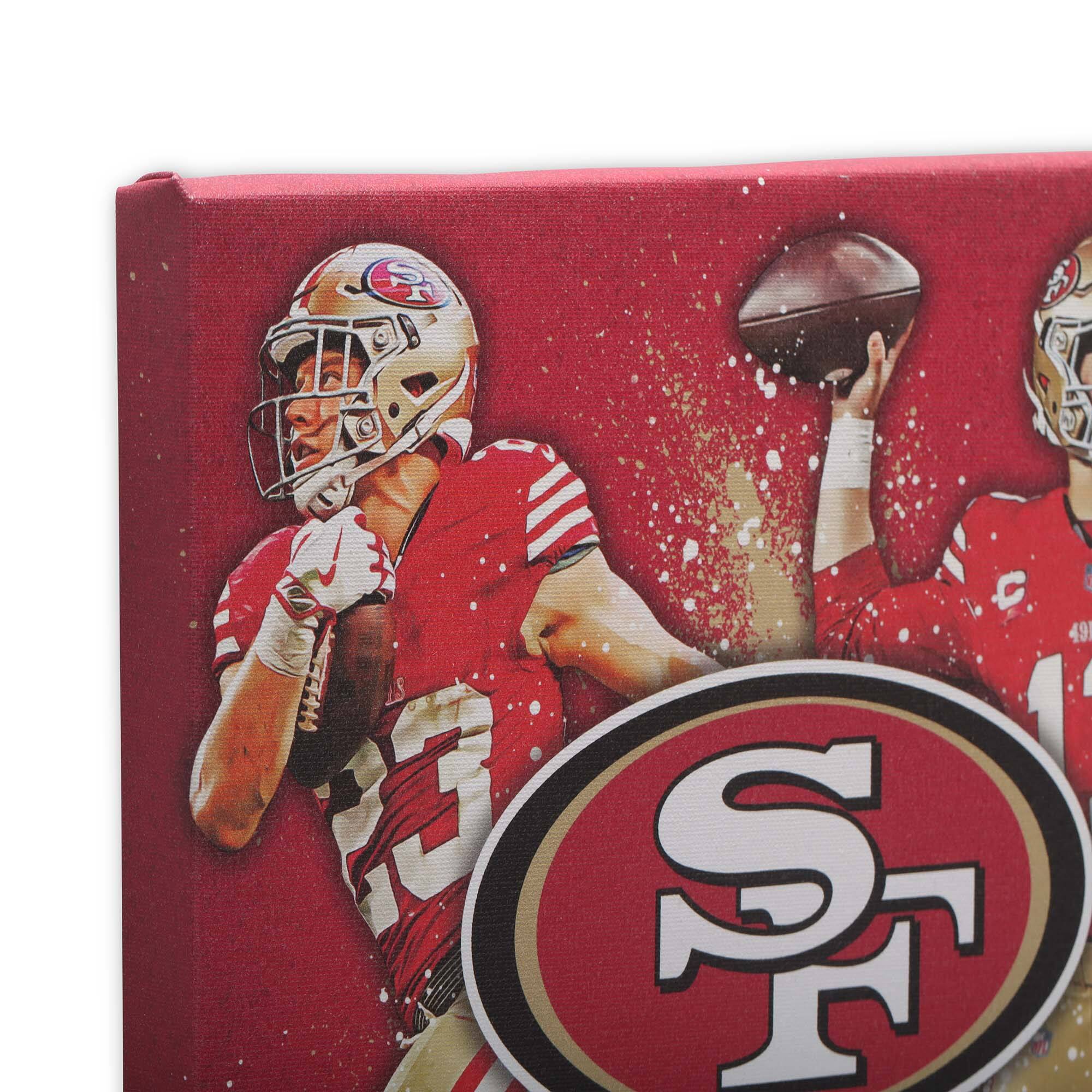 Alt View 3. Open Road Brands - San Francisco 49ers 12" x 12" Team Logo and Players Splash Canvas Art - Multicolor.