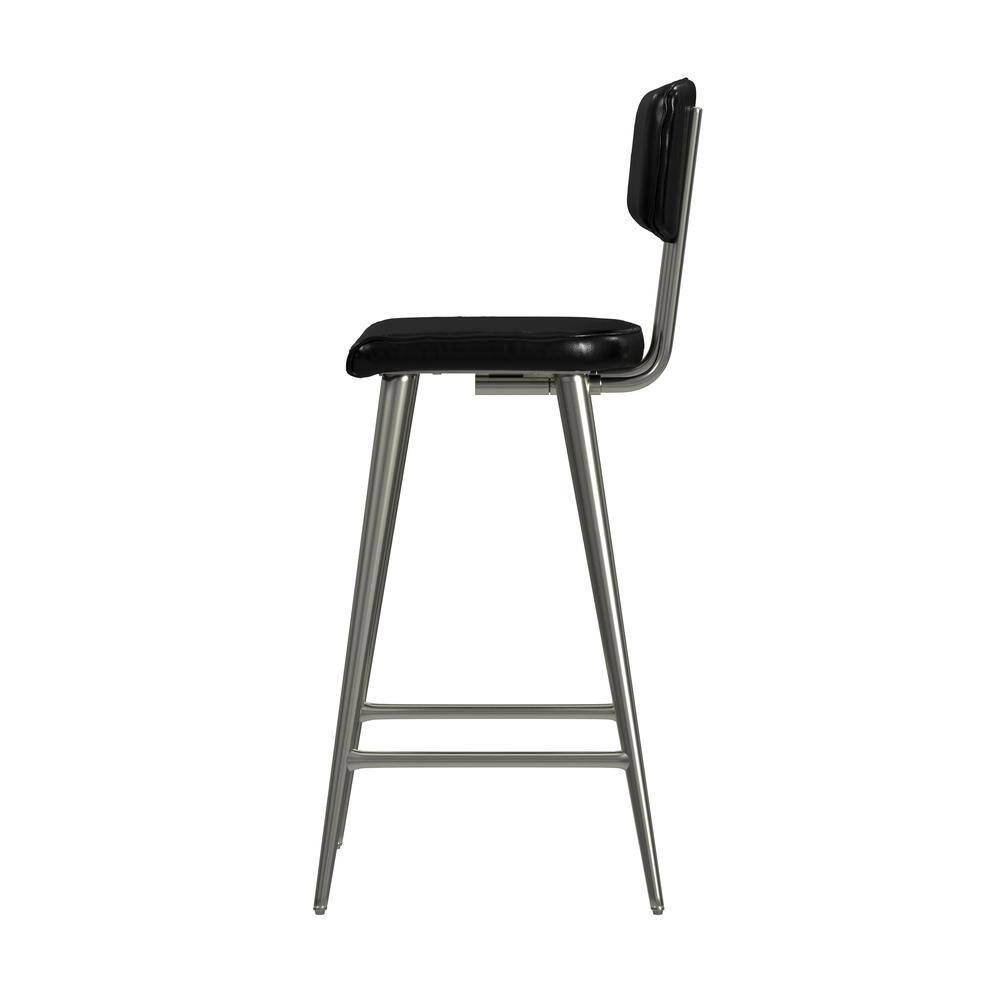 Back. Butler Specialty - Saddle Leather Rectangular 26" Counter Stool - Black.