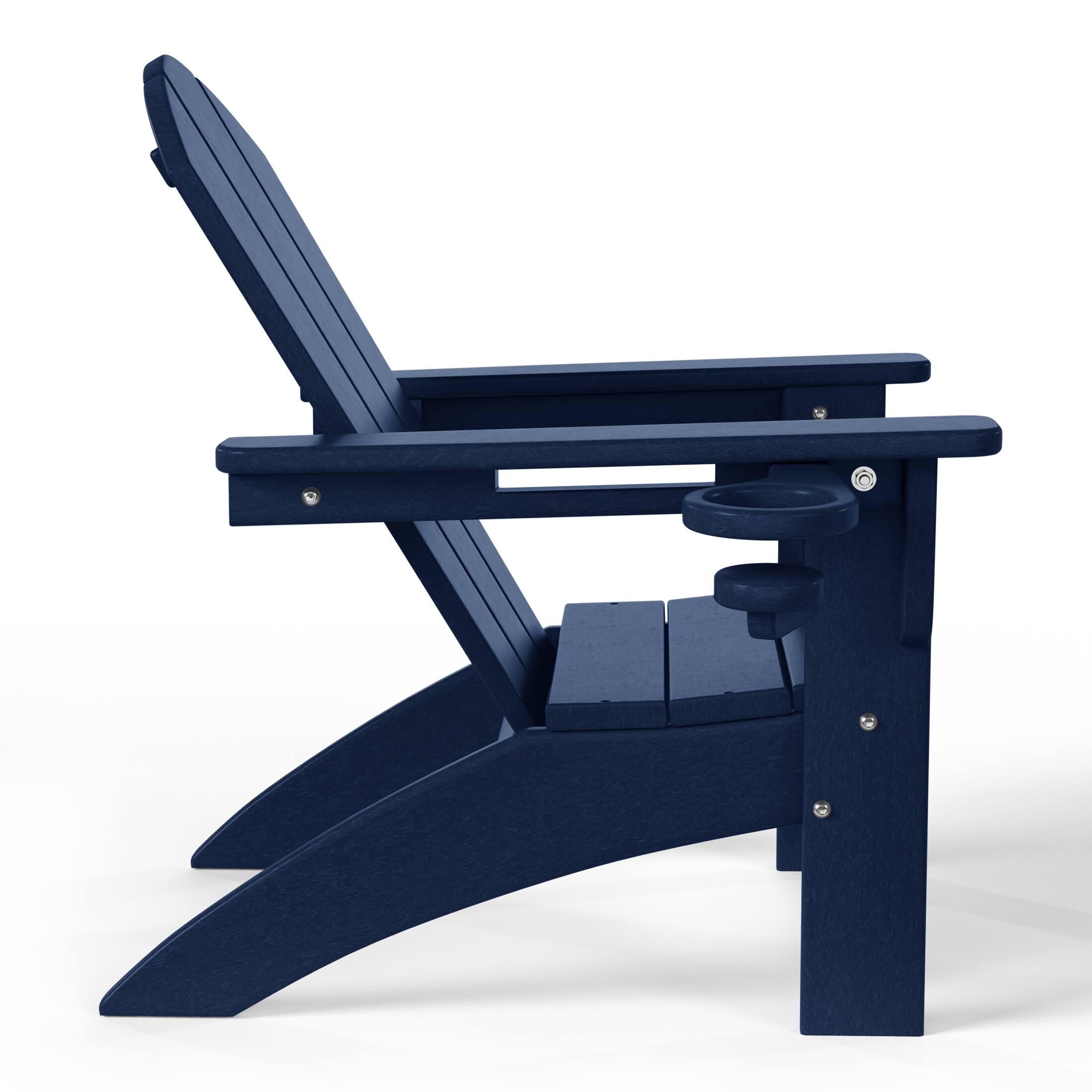 Back. WestinTrends - WestinTrends Malibu 3-Piece Kids HDPE Adirondack Chairs Set with Square Side Table and Cup Holders - Navy Blue.