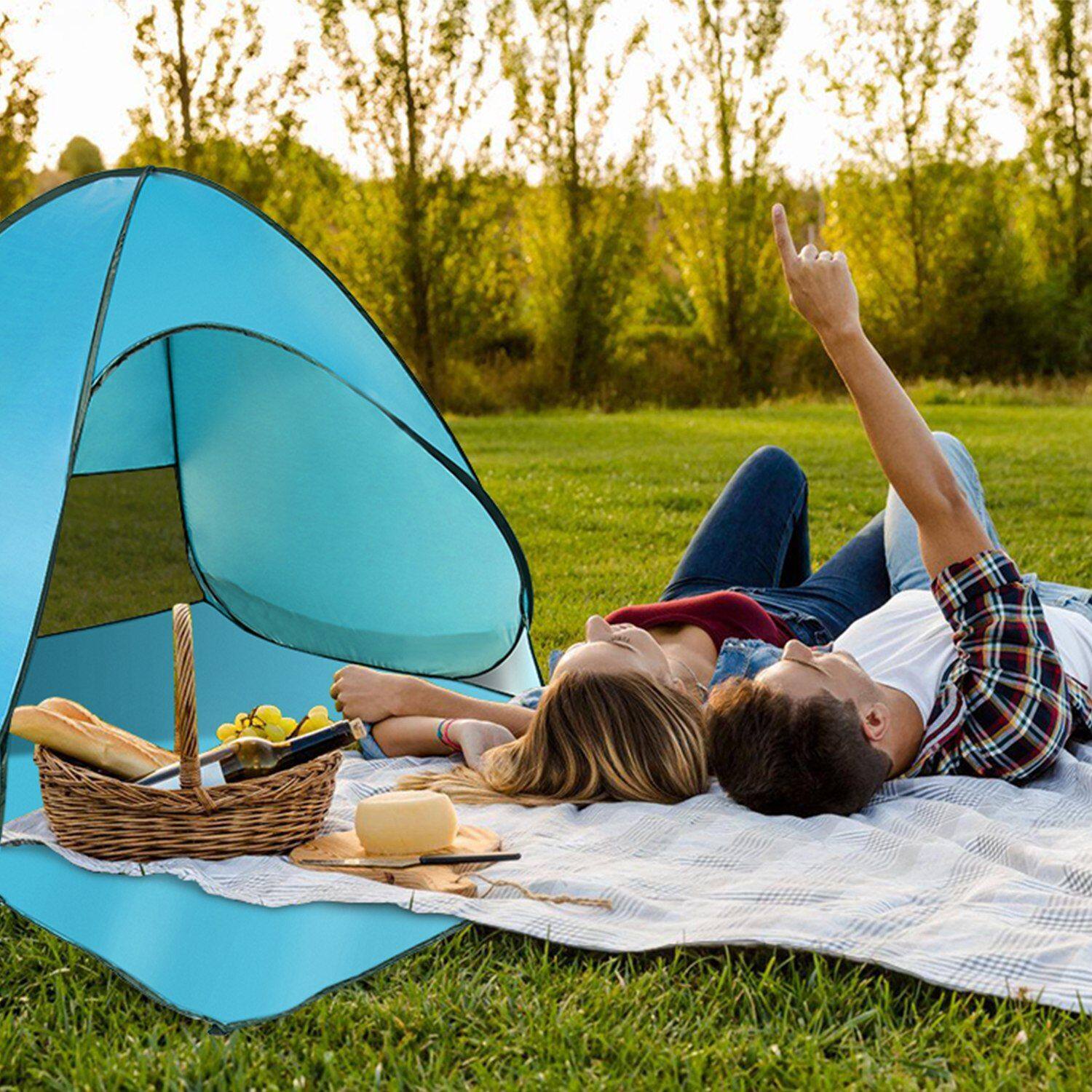 Alt View 1. Loheer - Loheer Pop Up Beach Tent UV Protection Sun Shade Shelter Water Resistant Portable Canopy Green - Green.