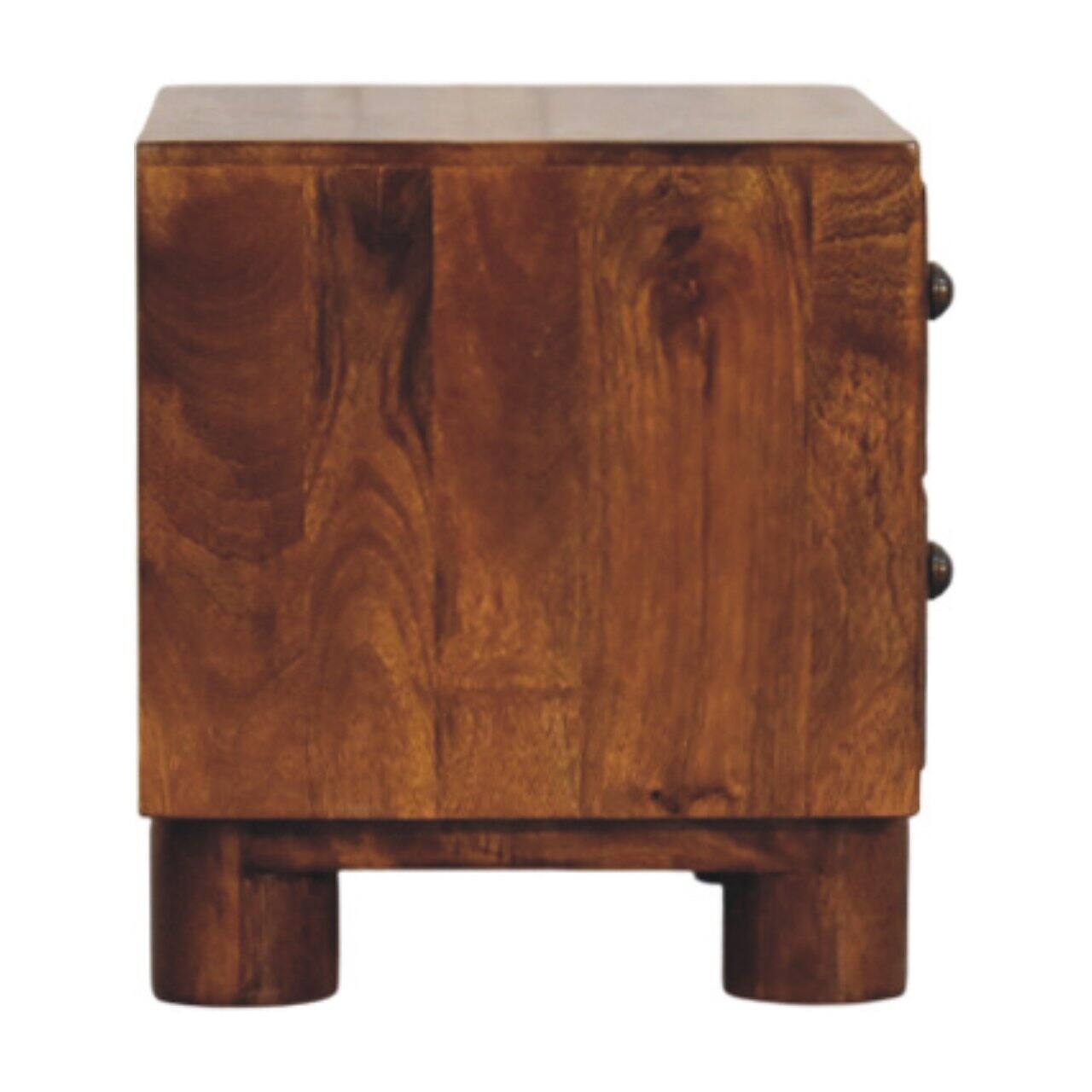 Alt View 4. Artisan Furniture - Artisan Furniture Solid Wood Tula 2 Drawer Chestnut Nightstand, Brown - brown.