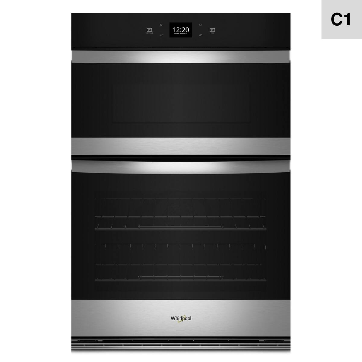 Whirlpool - 30" Built-In Electric Convection Double Wall Combination with Microwave and WiFi - Stainless Steel
