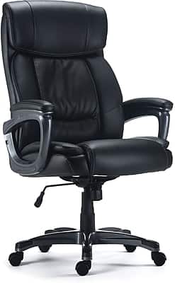 Staples - Lockland Ergonomic Leather Managers Big & Tall Chair, 400 lb. Capacity, (ST63098-CC) - Black