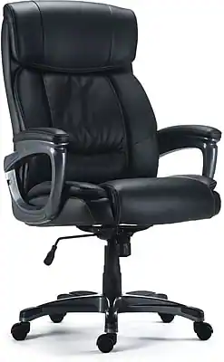 Staples - Lockland Ergonomic Leather Managers Big & Tall Chair, 400 lb. Capacity, (ST63098-CC) - Black
