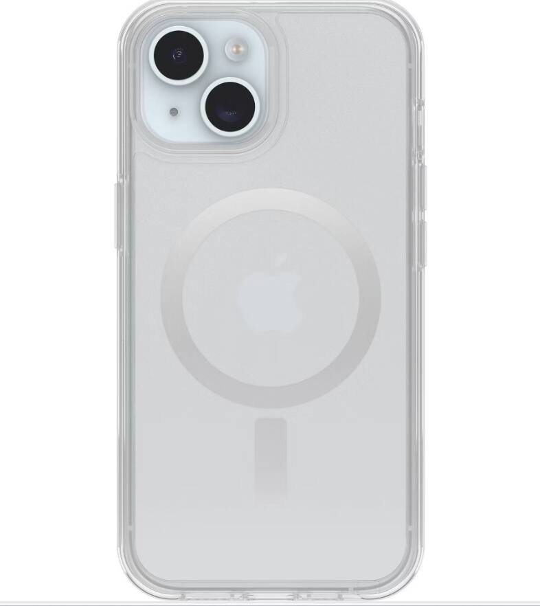 Front. OtterBox - Symmetry Series MagSafe Clear Case for iPhone 16e iPhone 15 iPhone 14 iPhone 13 - Clear.