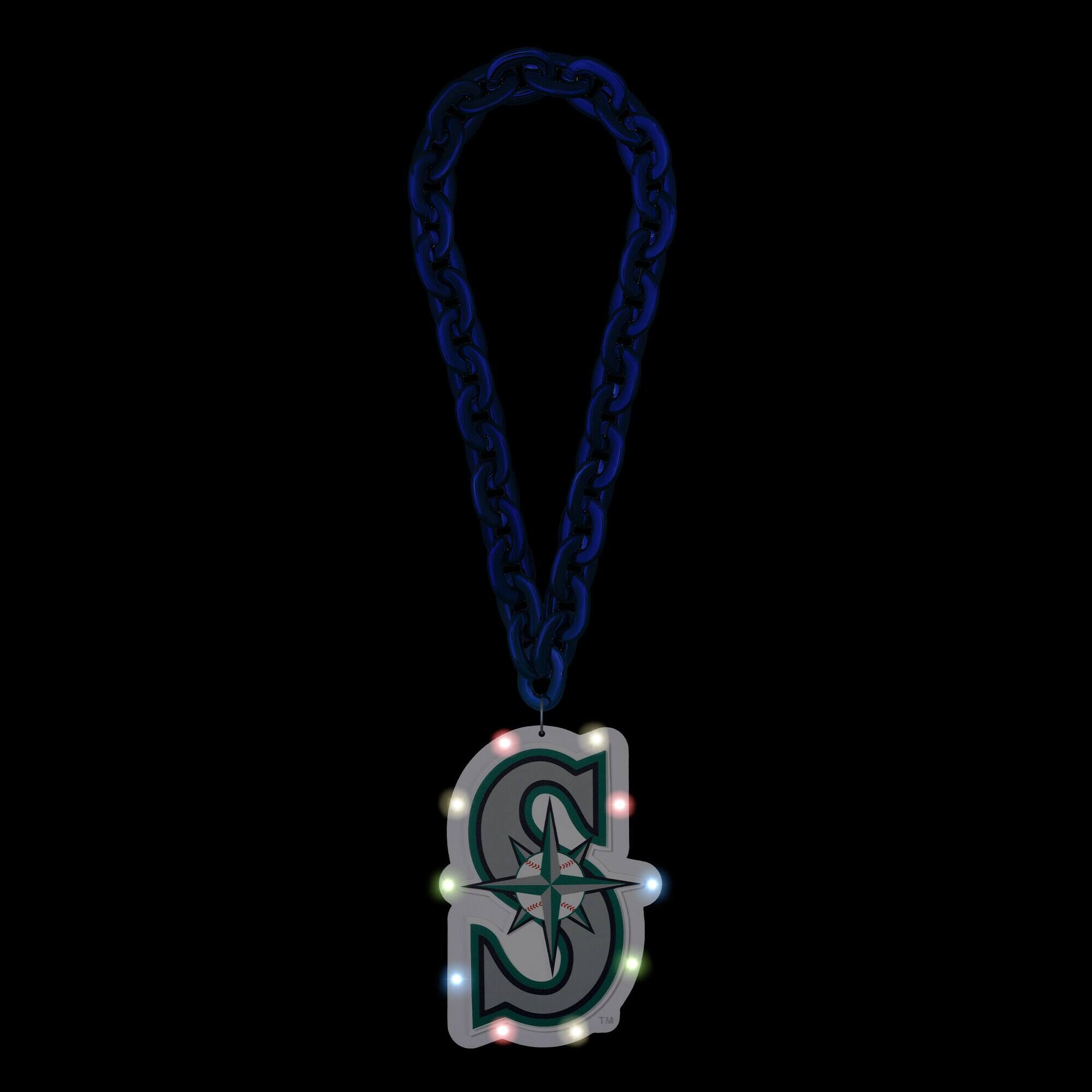 Alt View 1. FOCO - Seattle Mariners Light Up Big Logo Fan Chain - Multicolor.