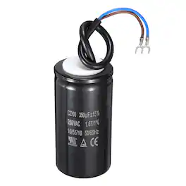Unique Bargains - CD60 Run Capacitor 350uF 250VAC 50/60Hz 2 Wires Motor Start for Washing Machine Air Compressor - Black