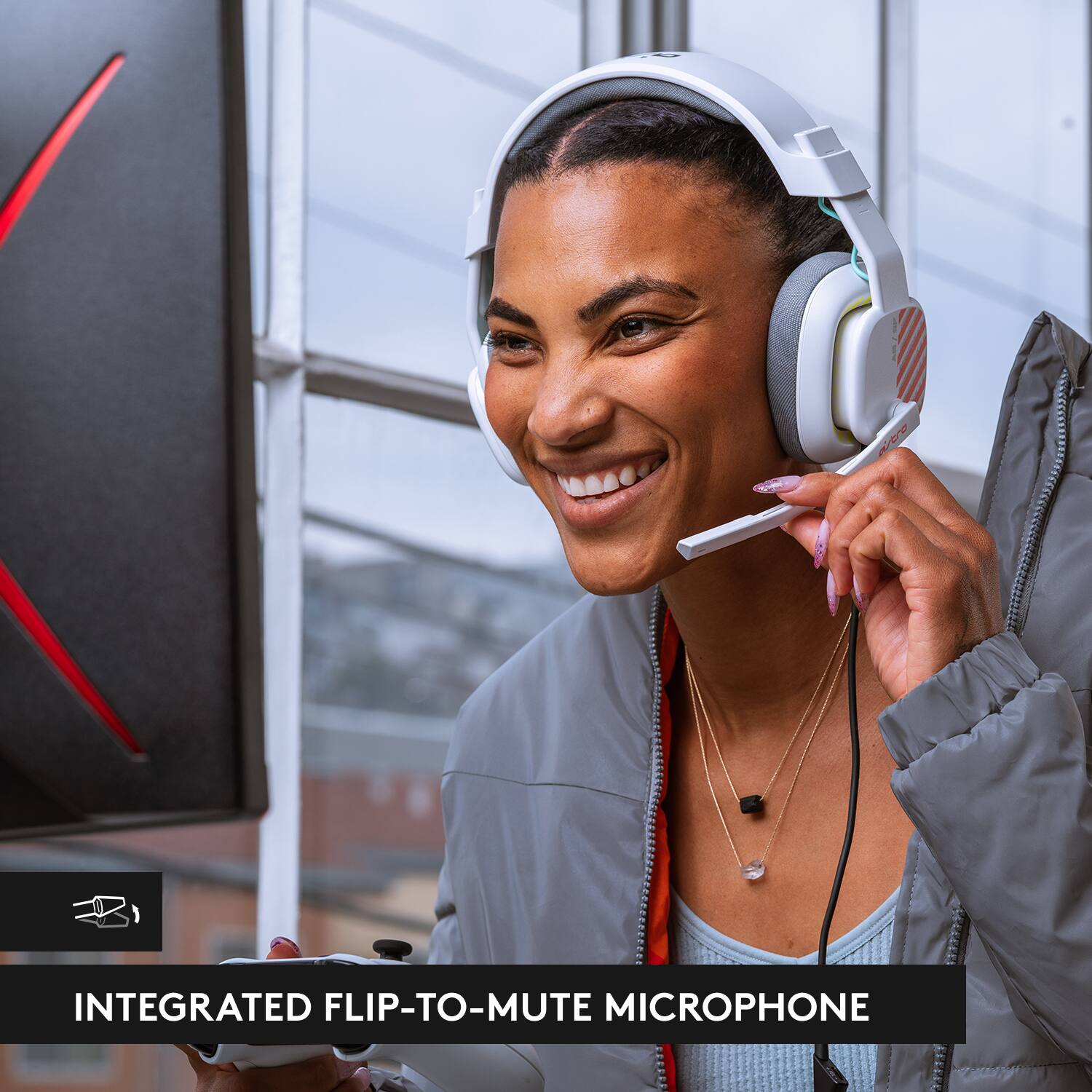 INTEGRATED FLIP-TO-MUTE MICROPHONE