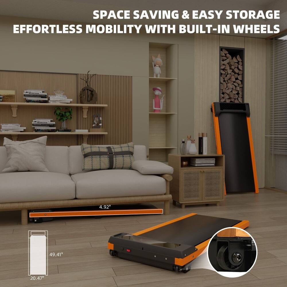 SPACE SAVING & EASY STORAGE  
EFFORTLESS MOBILITY WITH BUILT-IN WHEELS  

4.92"  
49.41"  
20.47"