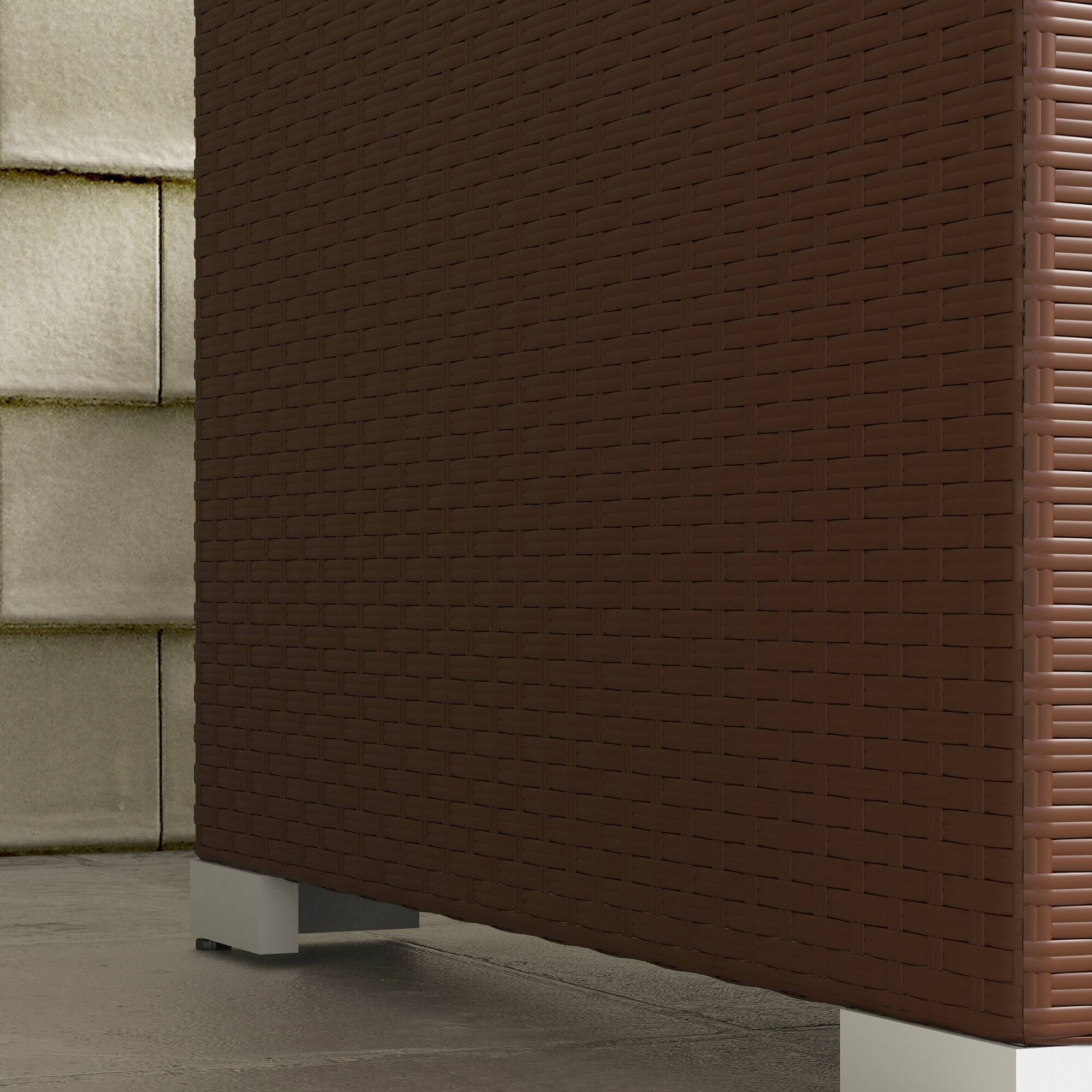 Alt View 8. Outsunny - Patio Wicker Loveseat with Cushions, 2-Seat Outdoor PE Rattan Couch Sofa with Throw Pillows, for Porch, Backyard - Dark Blue.