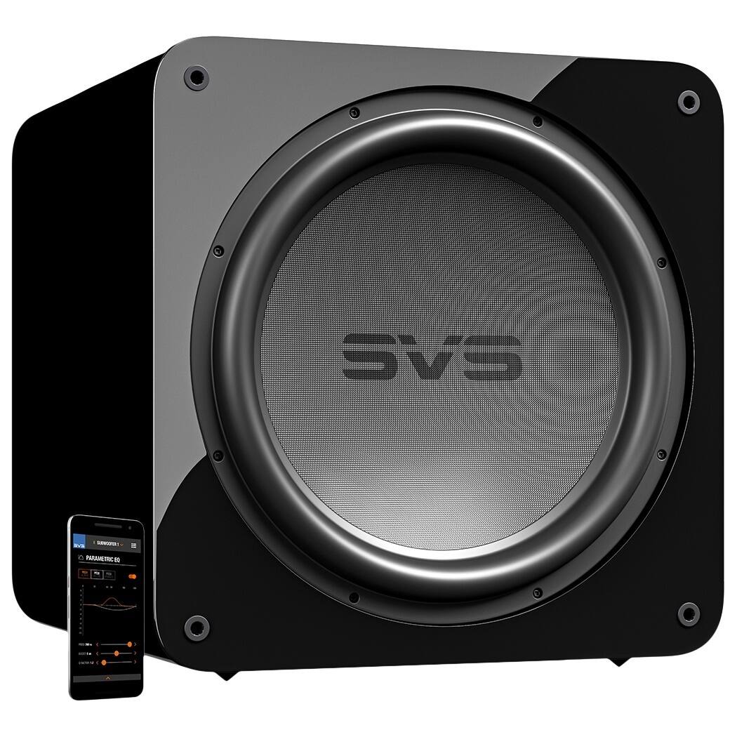 SVS RVE 15-inch subwoofer with a 10-inch driver, designed to deliver deep, accurate bass.