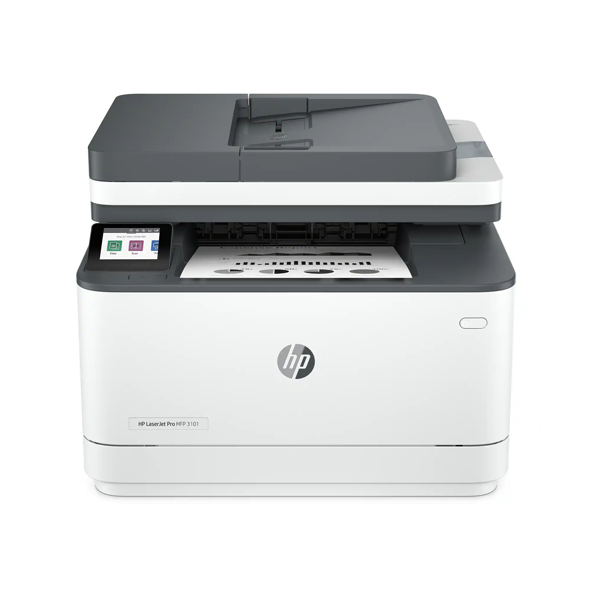 HP - LaserJet Pro MFP 3101sdw Wireless AI-Enabled Black-and- All-in-One Laser Printer - White