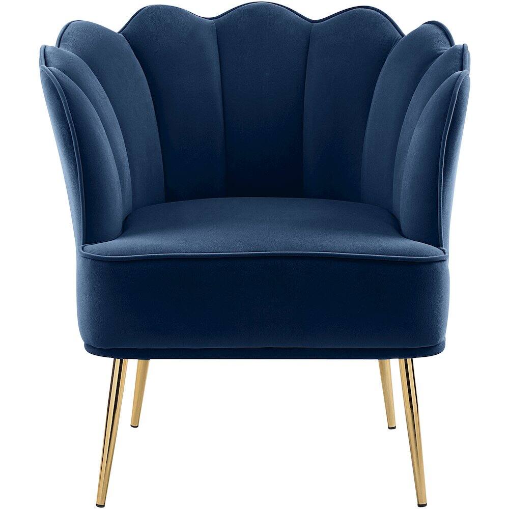 Alt View 3. Meridian Furniture - Jester Navy Velvet Accent Chair - Blue.