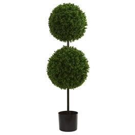 BreeBe - 3.5' Boxwood Double Ball Topiary UV Res (Indoor/Outdoor) - Green
