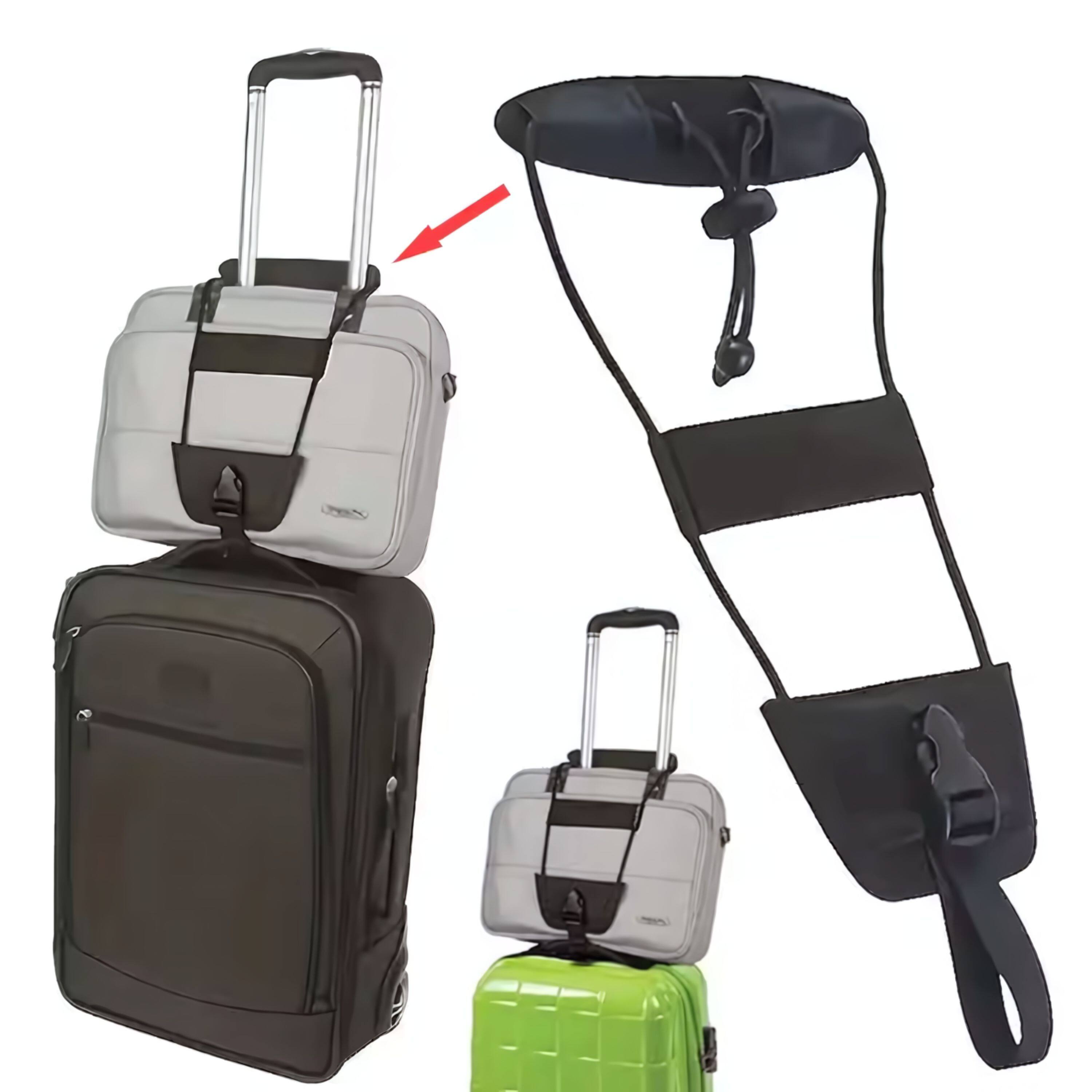 Left. Kitcheniva - Luggage Handle Nylon Strap for Extra Bags – Travel Accessory Belt for Holding Additional Bags - Black.