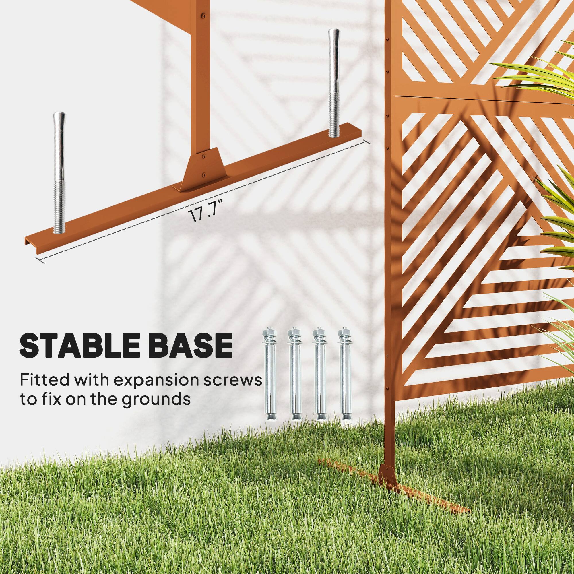 17.7" STABLE BASE  
Fitted with expansion screws to fix on the grounds