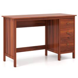 SlickBlue - Modern 3-Drawer Computer Desk with Spacious Top for Home Office & Study - Brown