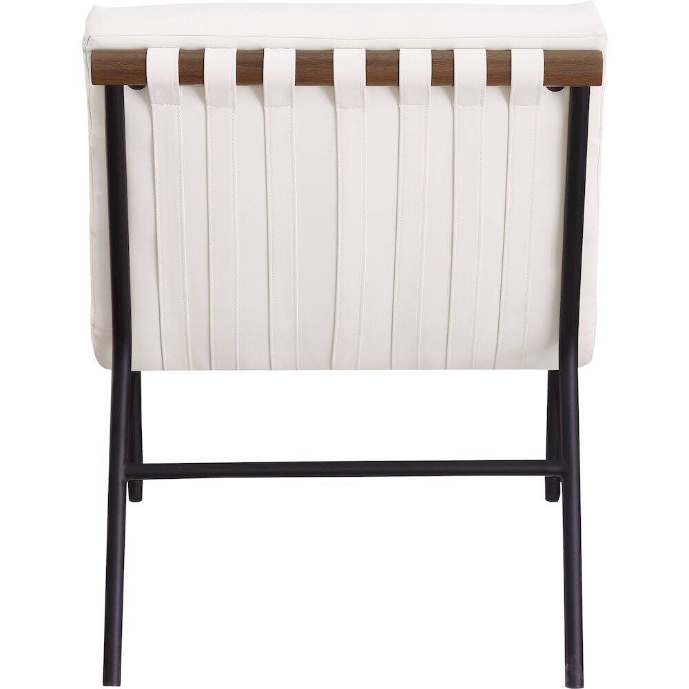 Alt View 3. Meridian Furniture - Burke Cream Vegan Leather Accent Chair - Beige.