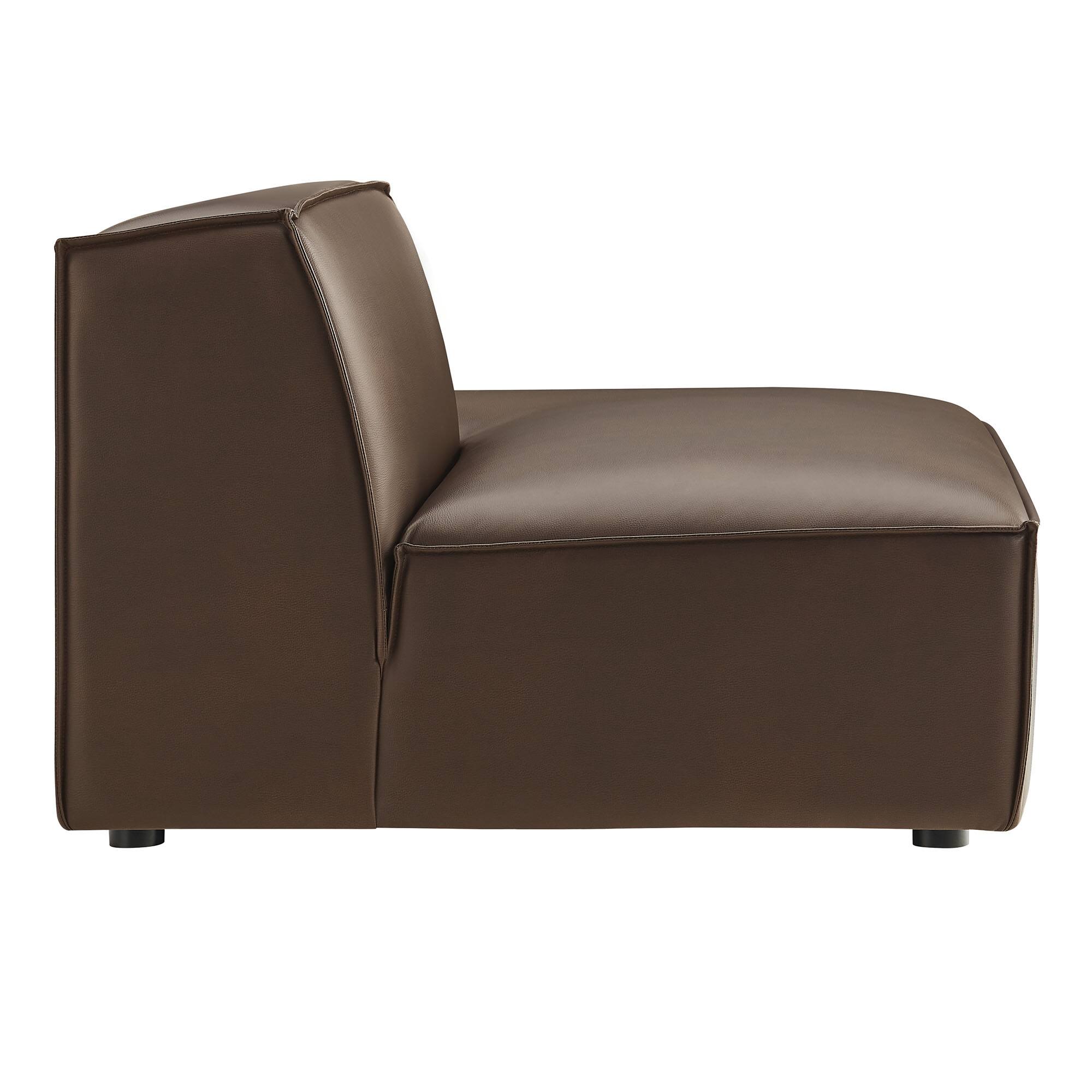 Back. Modway - Restore Vegan Leather Right-Facing Armless Modular Chaise by Modway - Espresso.