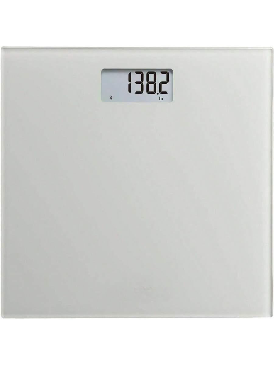 Front. Pacoar Cade - Digital scale tempered glass platform, smartphone app perfect for fitness tracking, with Auto-On-Off - Light Gray.