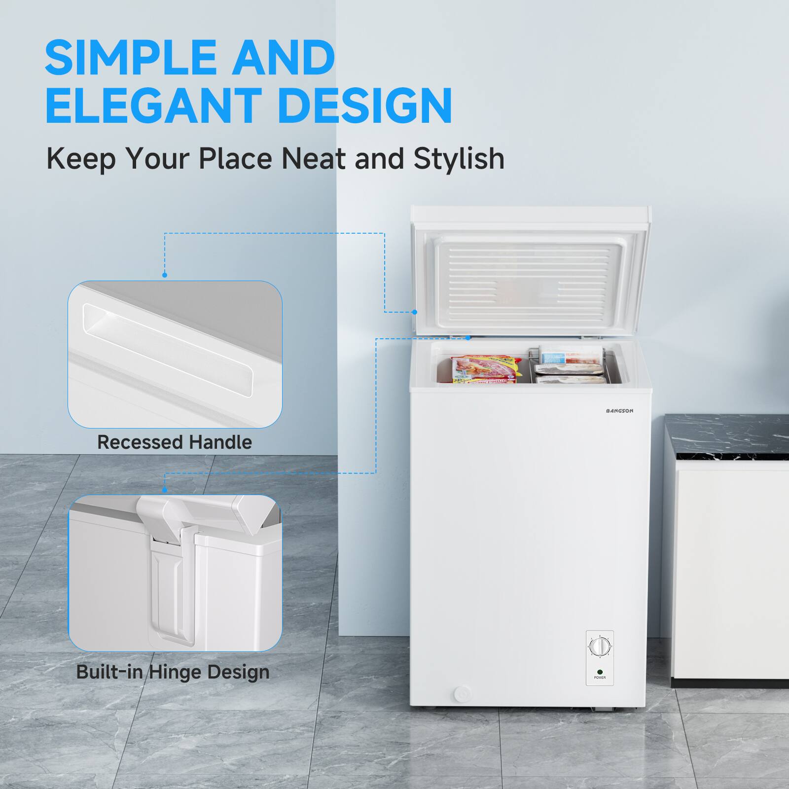 SIMPLE AND ELEGANT DESIGN  
Keep Your Place Neat and Stylish  

- Recessed Handle  
- Built-in Hinge Design