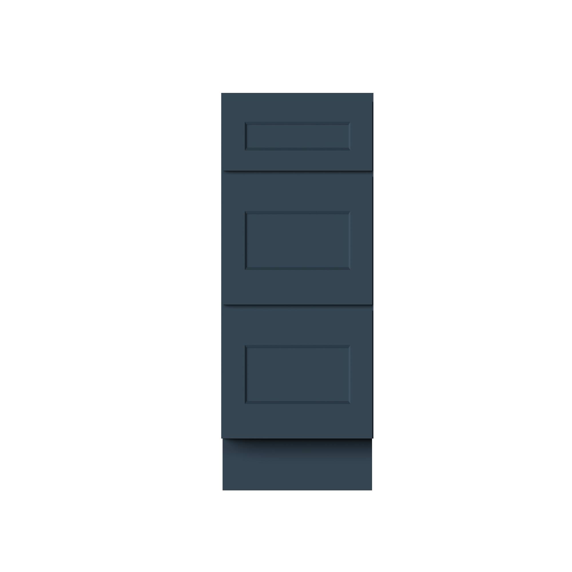 Alt View 1. Boyel Living - 21-in W x 34.5-in H x 24-in D Shaker RTA Kitchen 3-Drawer Base Cabinet with Soft-Close Drawers - Charcoal Blue.