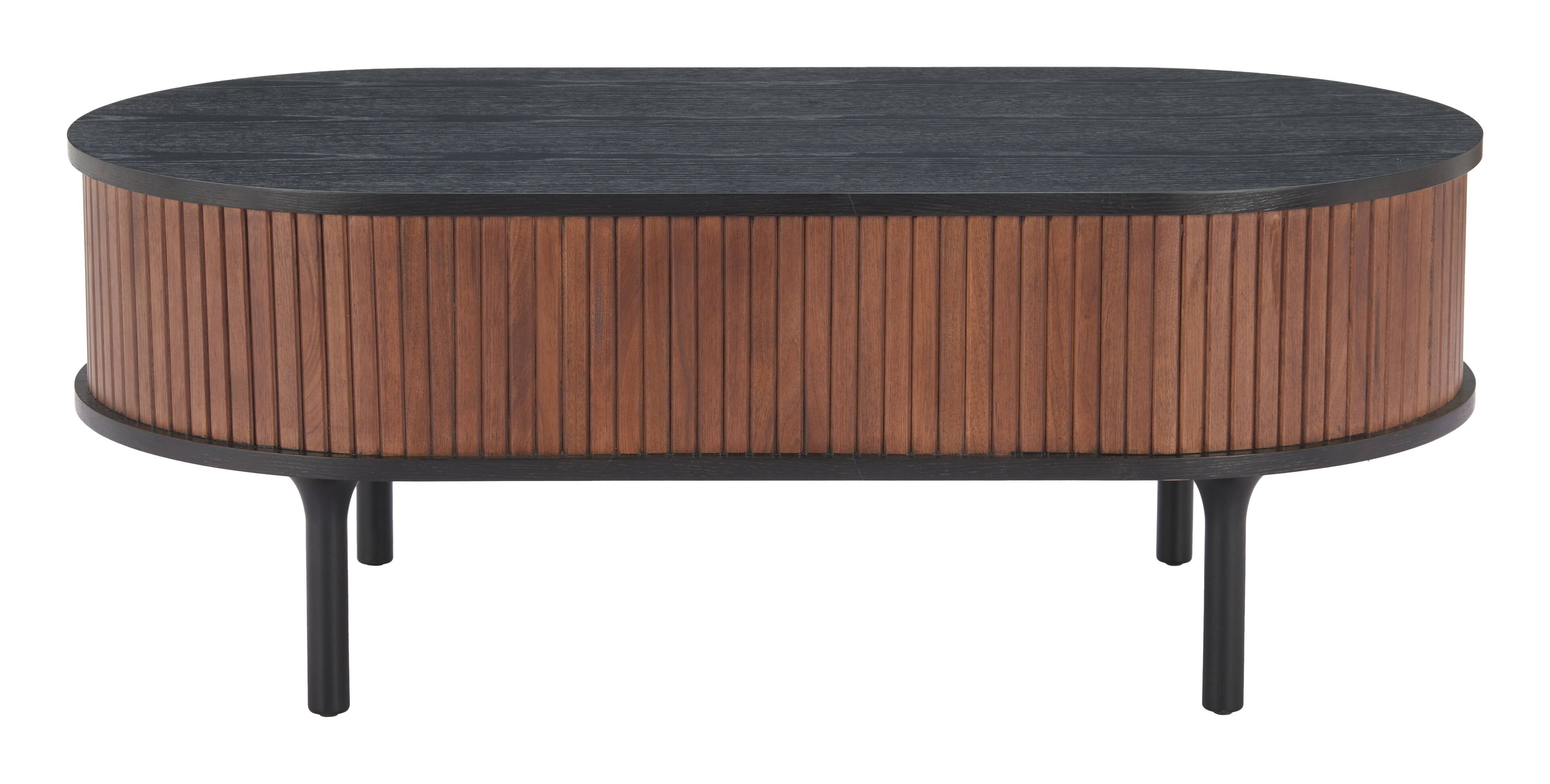 Angle. Hivvago - Koriana Coffee Table Black & Walnut - Black & Walnut.