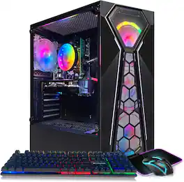 STGAubron - Gaming PC Desktop Computer, Intel Core i5-9400F up to 4.1GHz, Radeon RX 580 16G, 16G DDR4, 512G SSD, WIN11H - Black