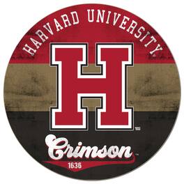 Jardine - Harvard Crimson 20'' x 20'' Retro Logo Circle Sign - Maroon