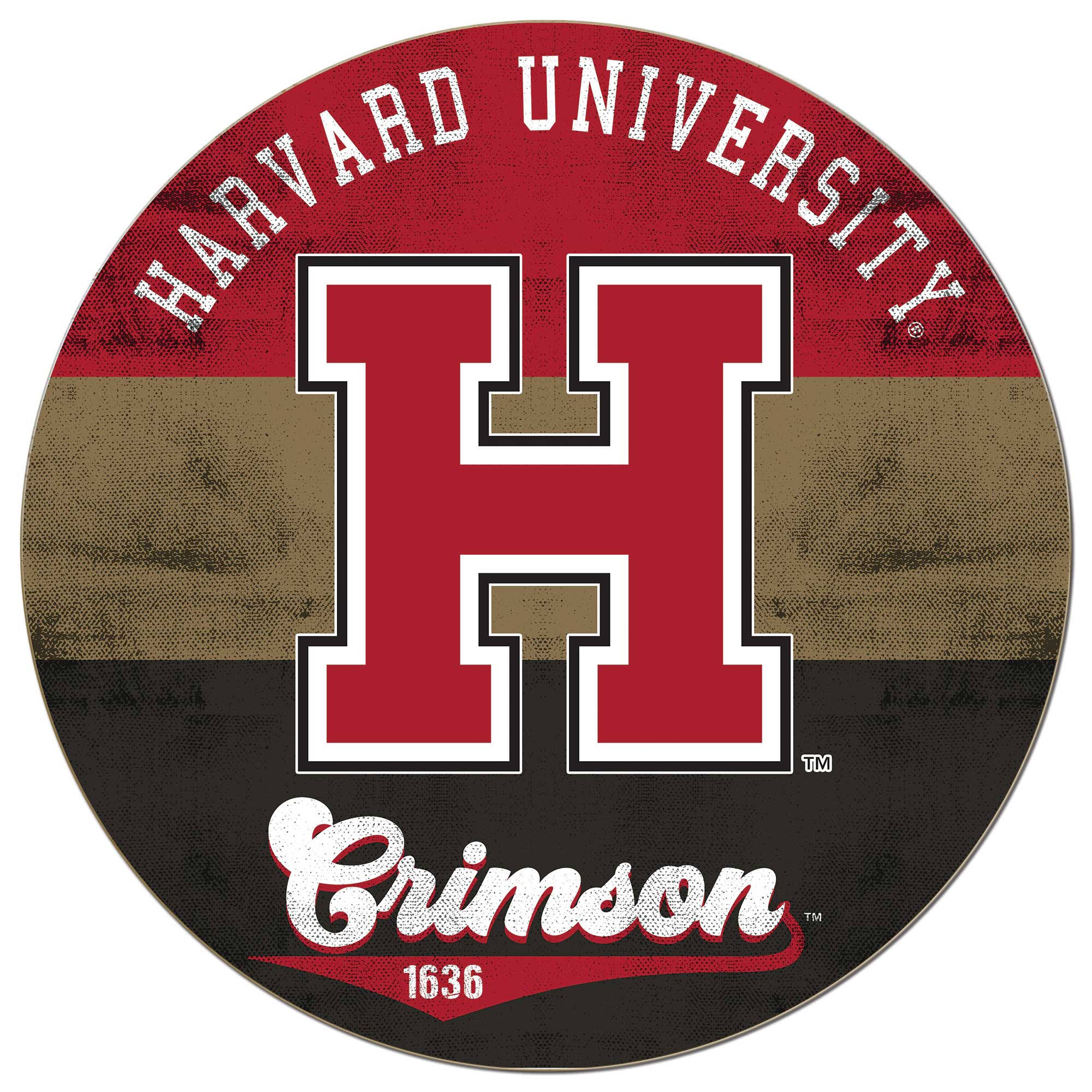 Harvard Crimson 20'' x 20'' Retro Logo Circle Sign