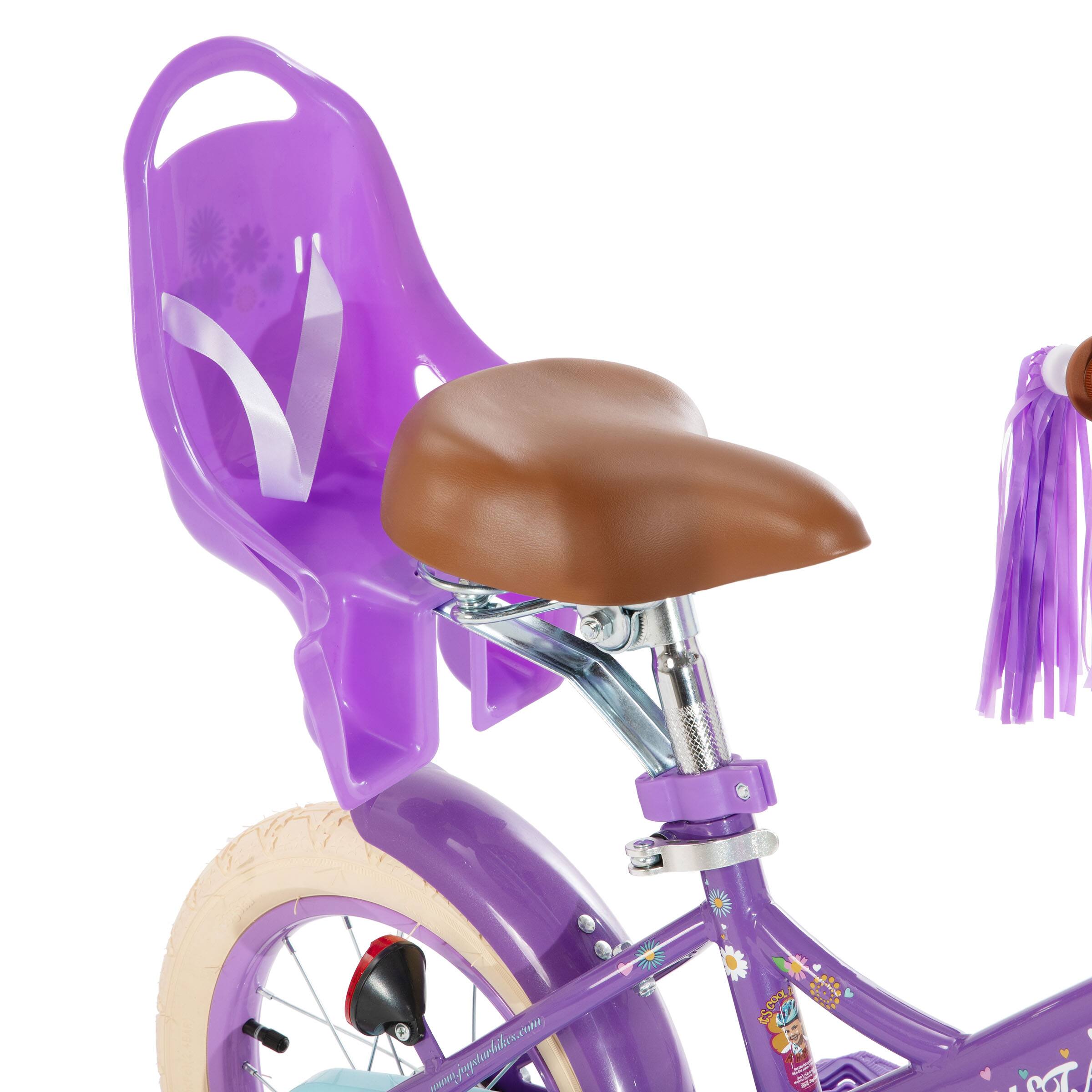 Alt View 5. JOYSTAR - Little Daisy 14" Kids Bike for Girls Boys Ages 3-5, Children's Bicycle with Doll Seat & Streamers, Purple - Purple.