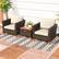 Alt View 1. Costway - Costway 3 PCS Outdoor Patio Rattan Bistro Furniture Set Wooden Table Top Cushioned Sofa - Beige.