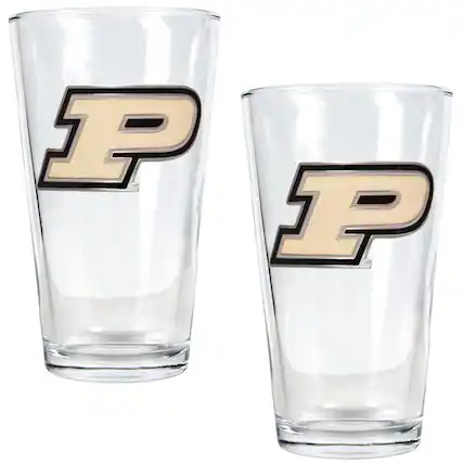Front. Great American Products - Purdue Boilermakers 16oz. Pint Glass Set - Multicolor.