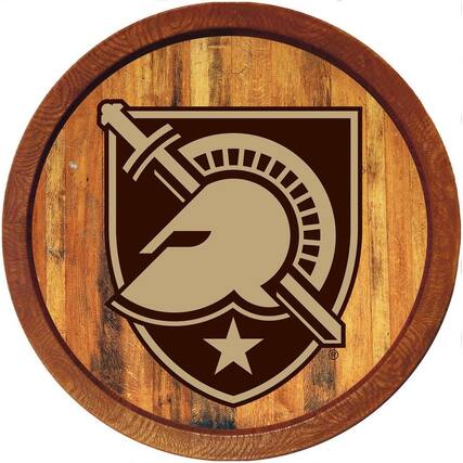 Front. The Fan-Brand - Army Black Knights 21'' x 21'' Color Logo Faux Barrel Top Sign - Multicolor.