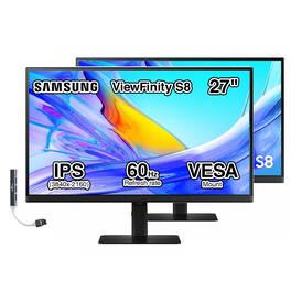 Samsung - 27" 4K UHD IPS Monitor with HDR10, Anti Glare, VESA Mount, Flicker Free, Tilt, HDMI & DKZ Hub, Color 2Pack - Black