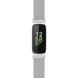 StrapsCo - Mesh Stainless Steel Metal Watch Band Strap For Fitbit Inspire 3 - Silver