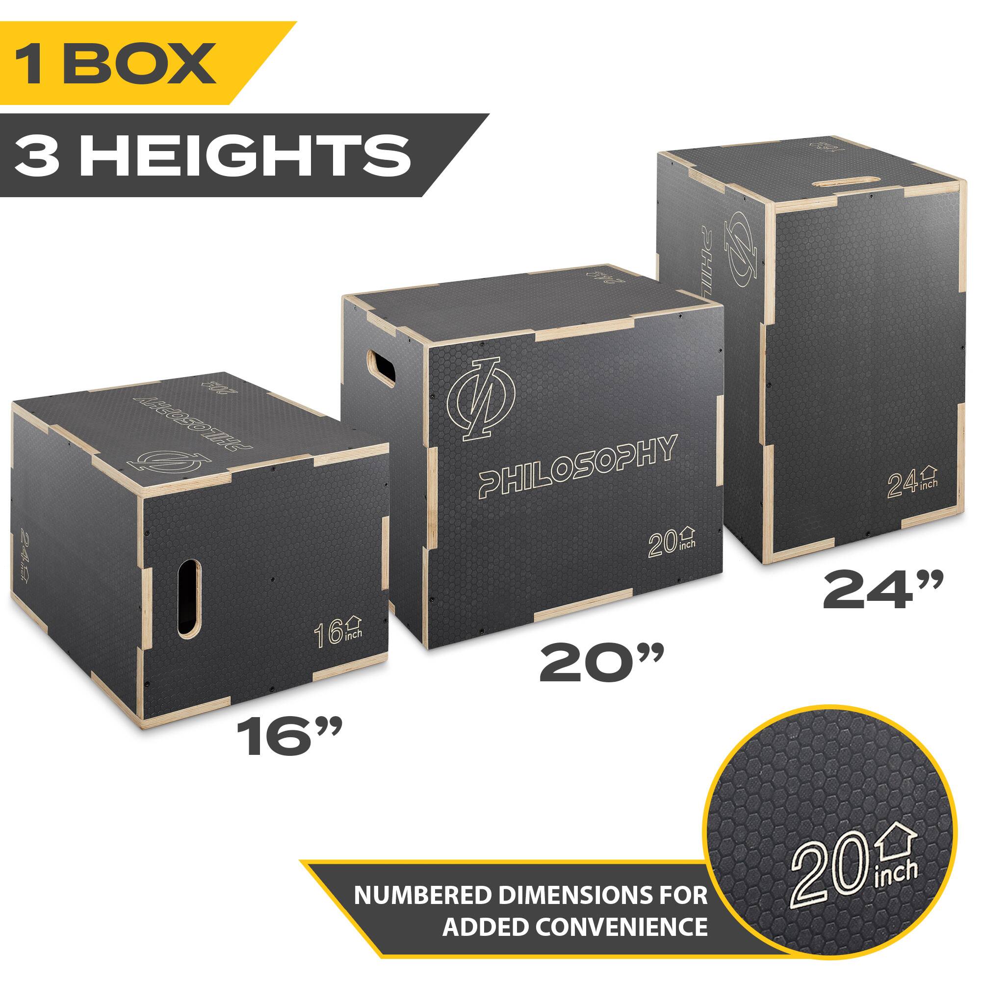 1 BOX  
3 HEIGHTS  

16"  
20"  
24"  

NUMBERED DIMENSIONS FOR ADDED CONVENIENCE