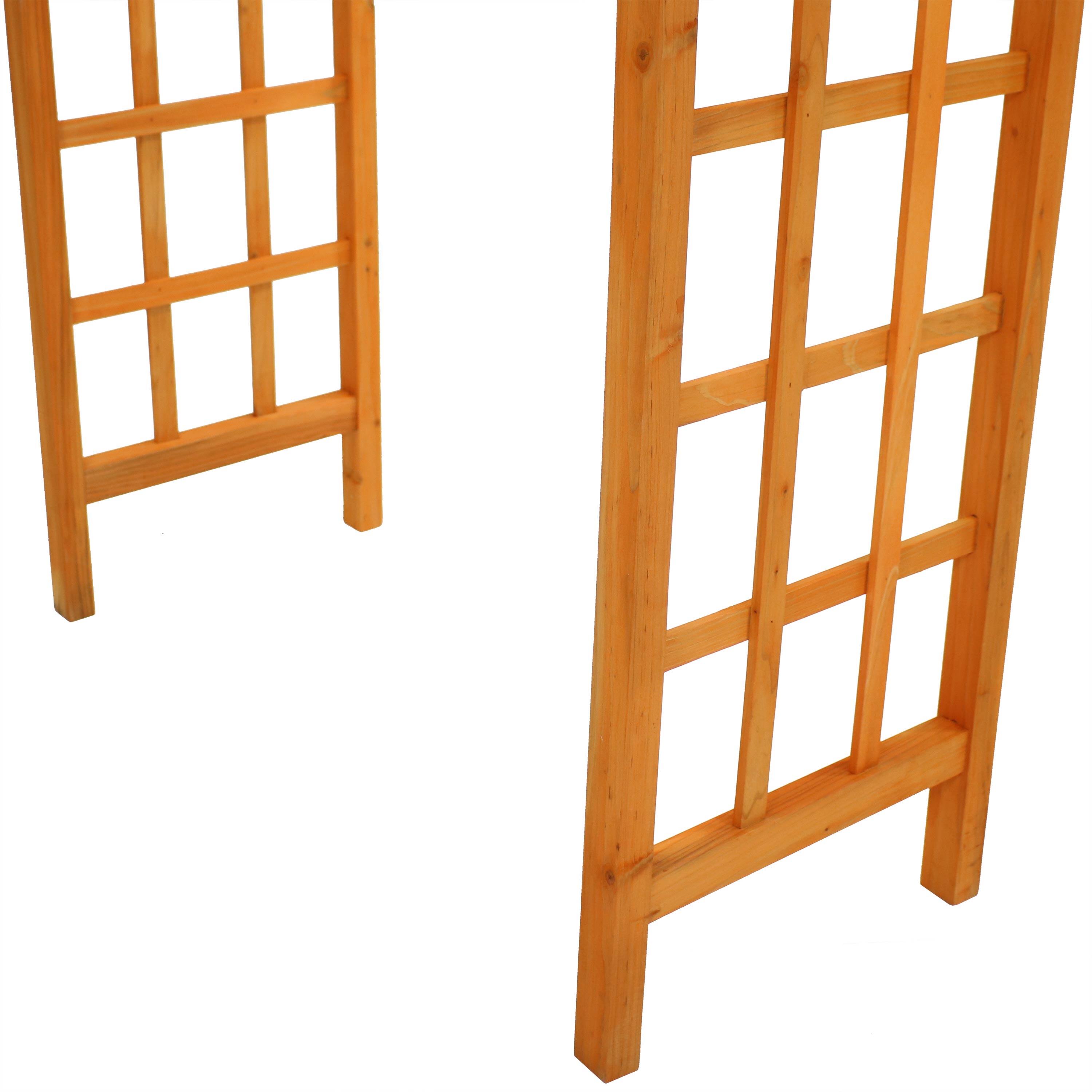 Alt View 8. Sunnydaze - Wooden Fir Arbor Weatherproof Arched Garden Walkway - 78 in - Brown.