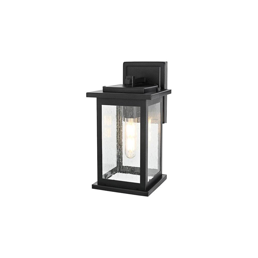 Angle. Elegant Lighting - Ringgold 7 inch Outdoor Pendant in Black - Black.
