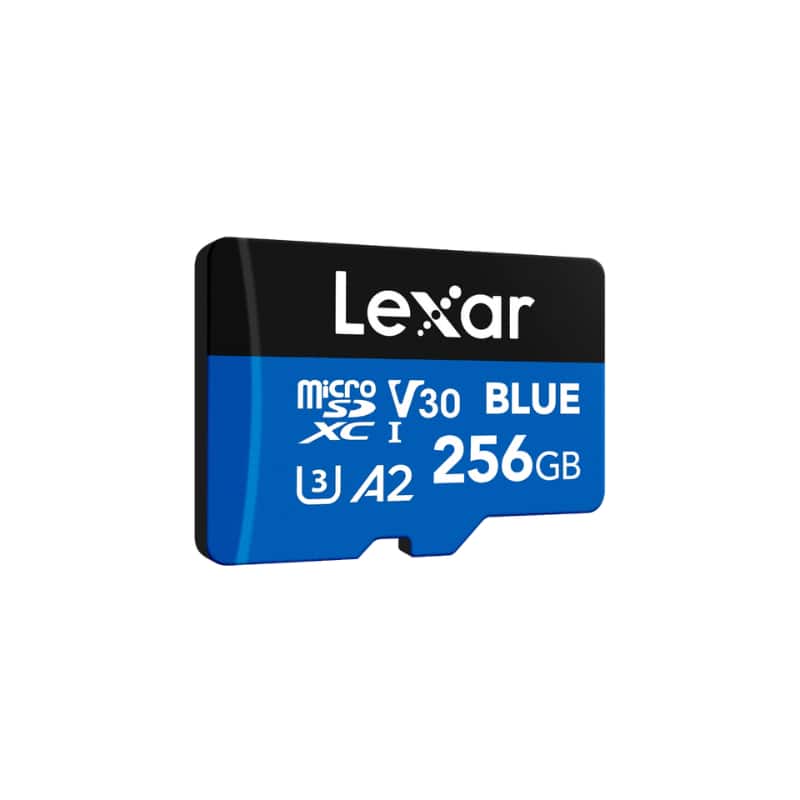 Lexar - 256GB BLUE microSDXC UHS-I Memory Card, Up to 160MB/s Read, V30 A2, 4K Video, with SD Adapter