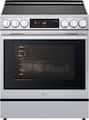 LG - 30-in Wide 6.3 Cu. Ft. Slide-In Electric Induction True Convect Range with 5 Elements, InstaView and Flex Control Knobs - Stainless Steel