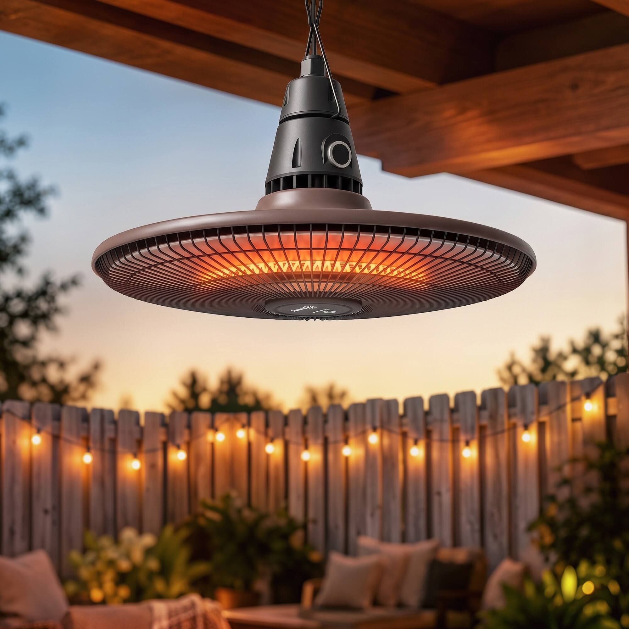 Alt View 1. Outsunny - Electric Patio Heater - Brown.