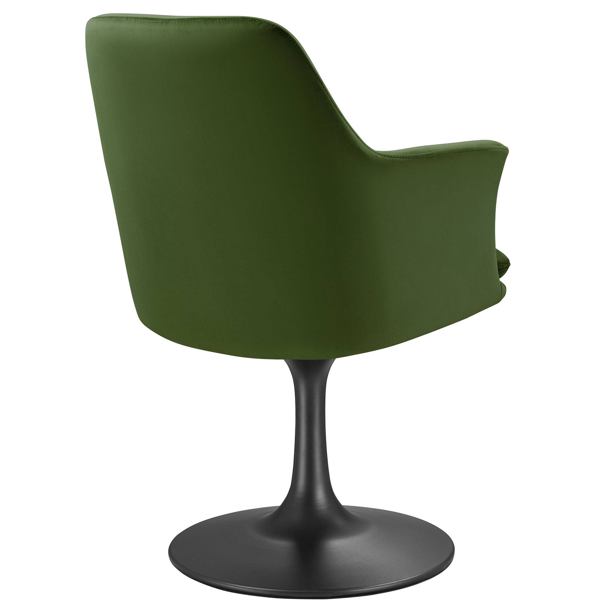 Alt View 4. Modway - Lippa Swivel Dining Armchair by Modway - Black Moss Green.