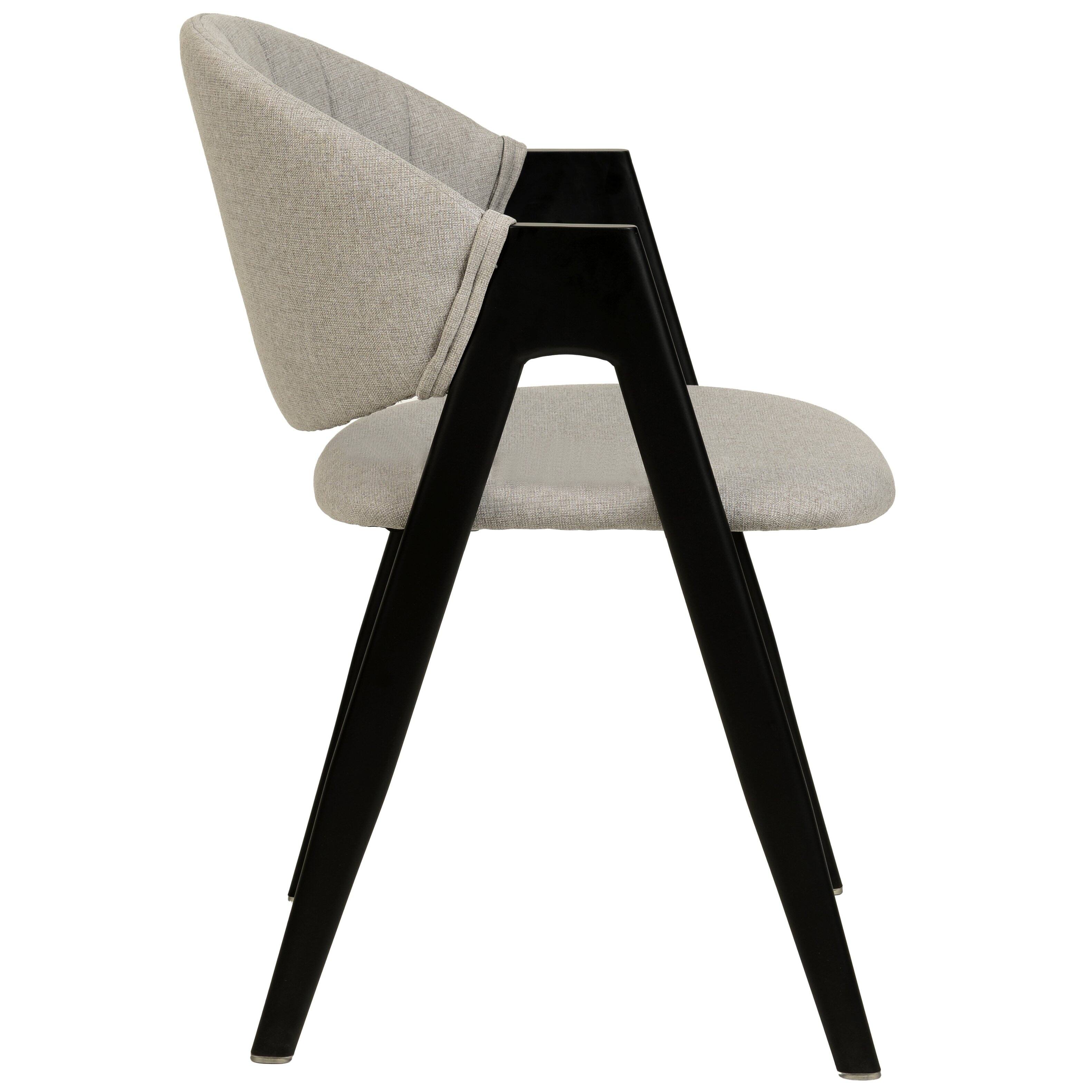 Alt View 2. LeisureMod - Savor Modern Dining Chair, Channel-Stitched PU Leather or Polyester Accent Side Chair with Iron Legs - Grey.